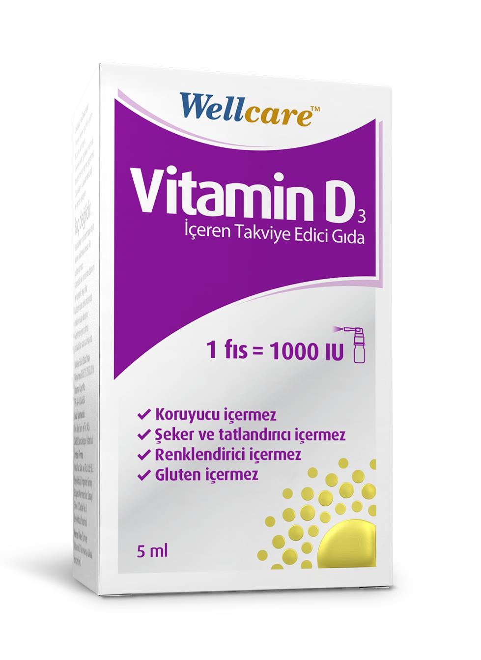 Wellcare Vitamin D3 1000 IU 5 ml Sprey - 1