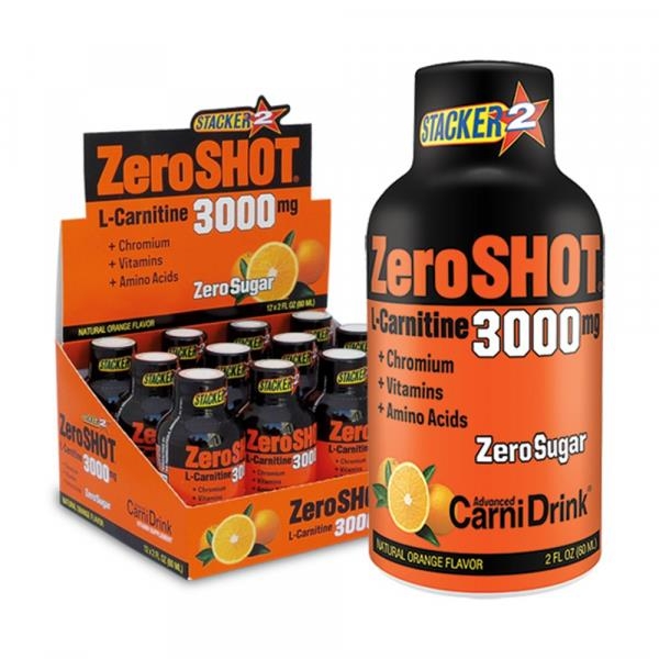 ZeroSHOT 60 ML 3000Mg L-Carnitine 12 Adet Portakal Aromalı - 1